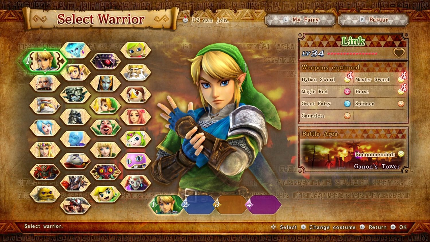 Hyrule Warriors Definitive Edition FAQ: how to change costume