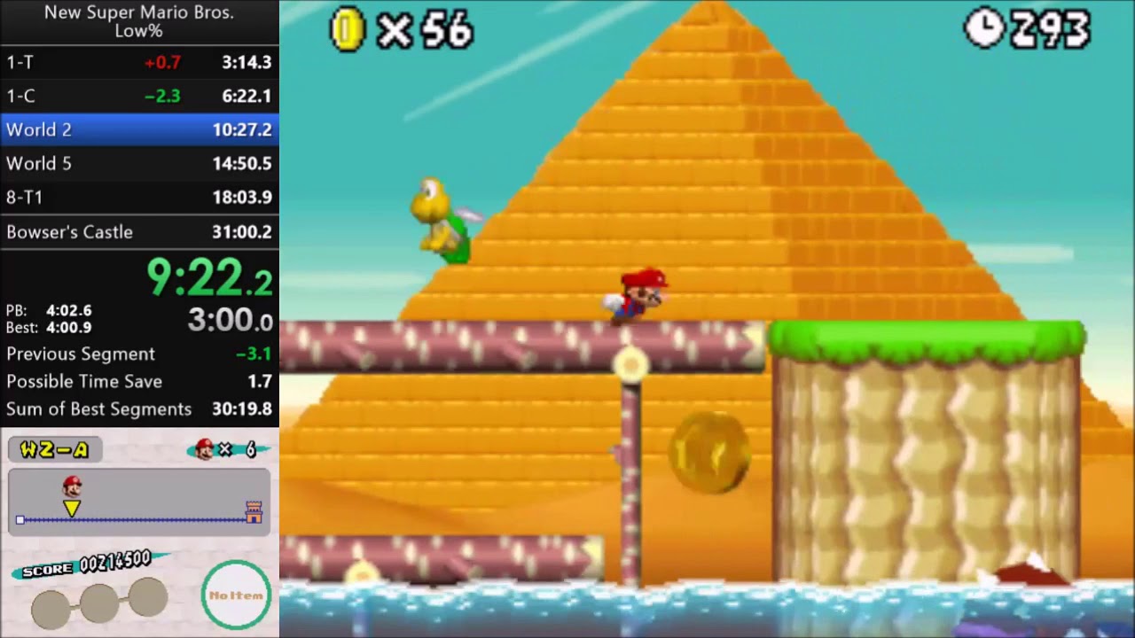how far from perfect is the world record for super mario bros