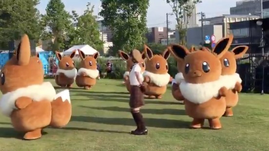 A Horde Of Eevee Dances In A Park At Pikachu Outbreak