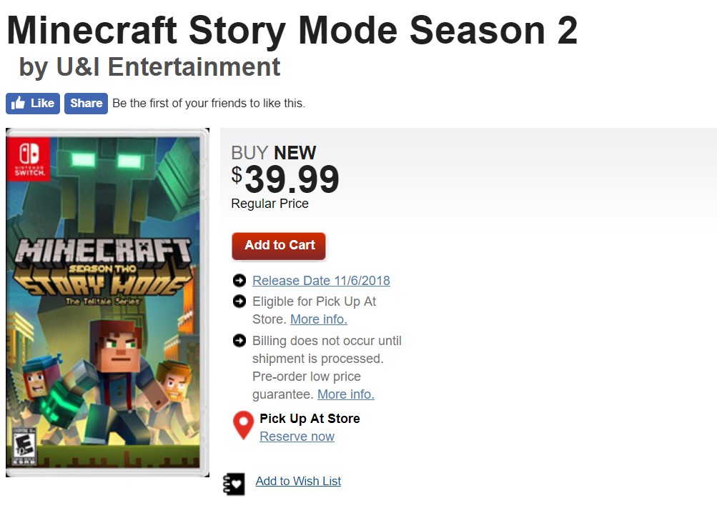 eShop] Minecraft: Story Mode - Season 2 chega ao Switch na próxima semana -  NintendoBoy