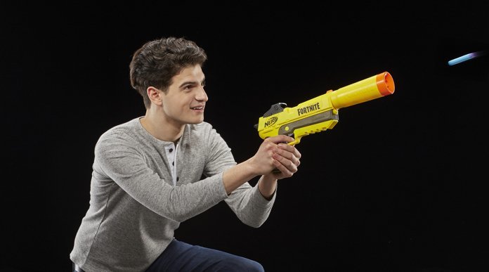nerf elite fortnite sp l 19 99 the nerf fortnite sp l blaster is inspired by the blaster used in fortnite replicating the look and colors of the one - nerf fortnite llama microshots blaster