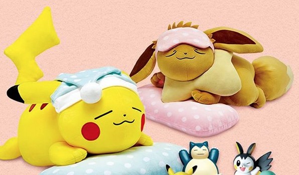 Giant Sleeping Pikachu And Eevee Plushies And Figurines