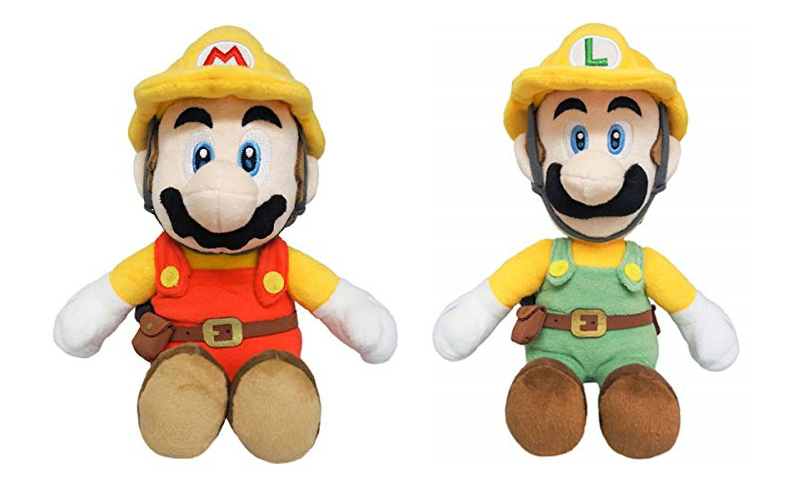 thumbnail image 2 of Sanei Super Mario Maker 2 Luigi Plush - 10 Inch Builder Luigi Collectible Toy 2 of 10