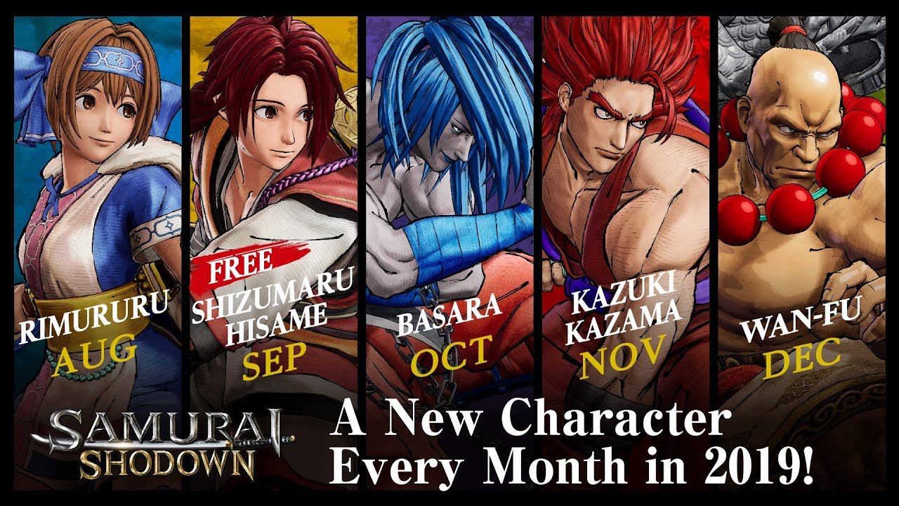 Samurai Shodown Will Receive New Character Dlc Every Month For 2019 Season 2 Dlc Announced 