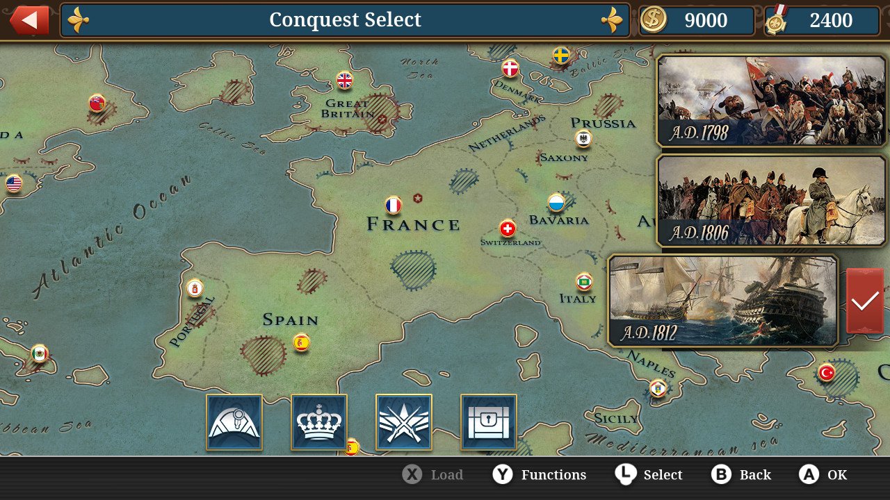 European Conqueror X é um jogo de estratégia por turnos para a Switch