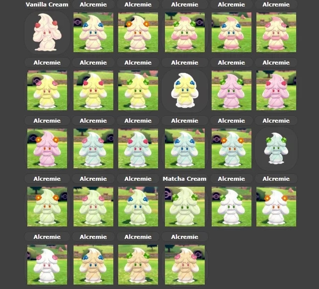 Over 20 Different Flavors Of Alcremie Discovered In Pokemon