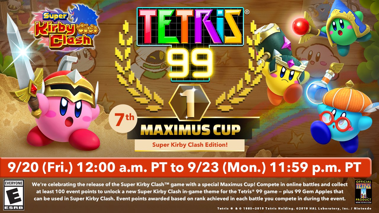 Unlock Super Kirby Clash In-Game Theme & Gem Apples In Tetris 99 7th  Maximus Cup – NintendoSoup