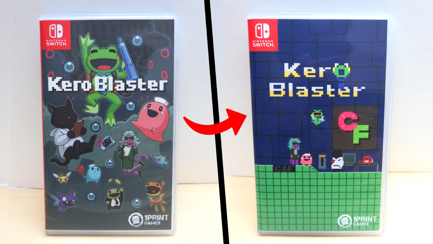 Check out the reversible cover for 1Print Games' Kero Blaster