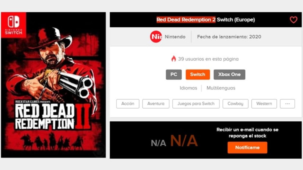 forkæle alias Slik Red Dead Redemption 2 Listed For Nintendo Switch At Spanish Retailer –  NintendoSoup