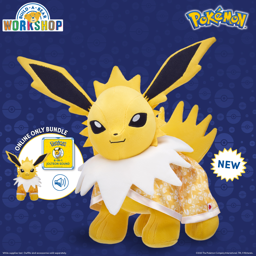 BuildABear Jolteon Pokemon Plush Now Available NintendoSoup