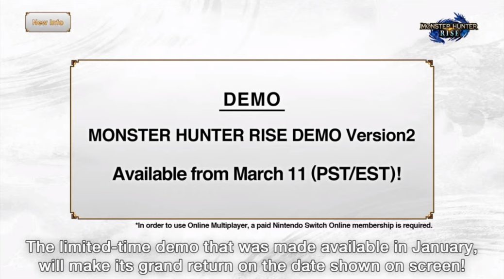 Monster Hunter Rise Limited Time Demo Now Available on Nintendo