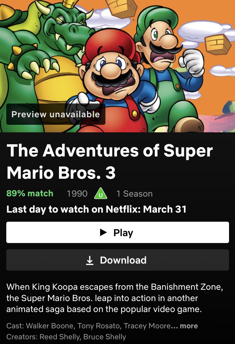 Netflix Joins Mario's Doomsday Celebrations, Will Remove Super