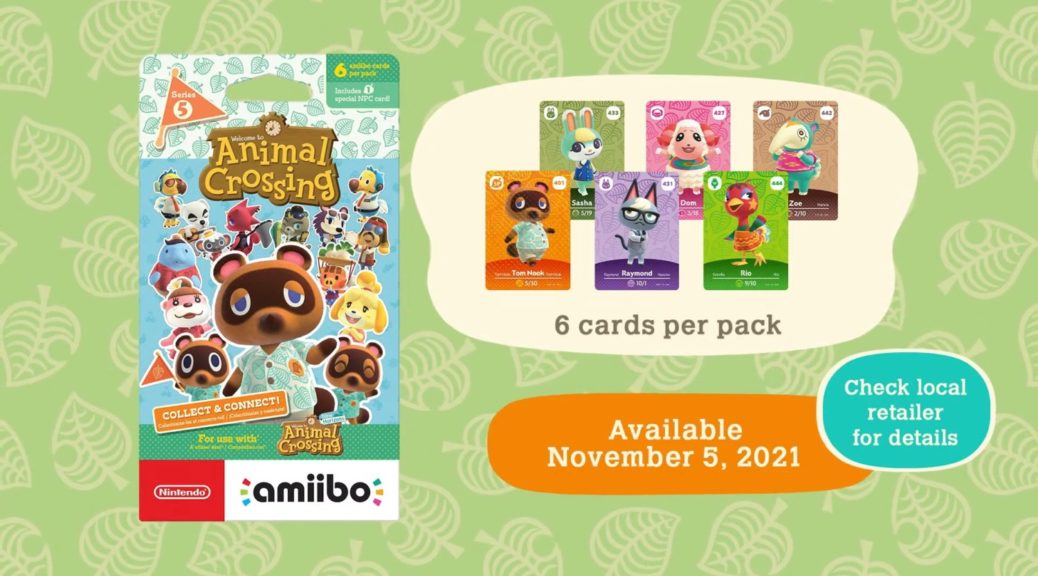 Nintendo Animal Crossing Amiibo Cards 6pk - Series 5 : Target