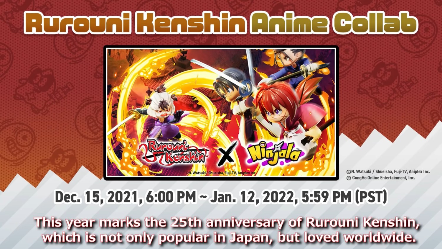 Announcing the Rurouni Kenshin Anime Collab Event!｜Ninjala -Official Site