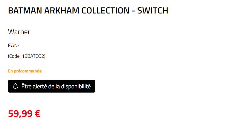 Batman Arkham Collection' Nintendo Switch Leaks