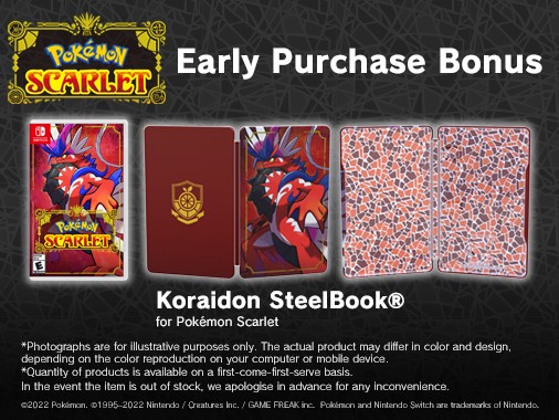 Pokemon Scarlet/Violet Steelbook Early Purchase Bonus Revealed For  Singapore – NintendoSoup