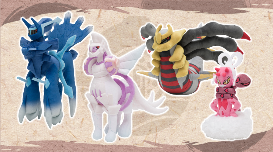 Pokemon Center Japan Announces New Official Plushies For Dialga, Palkia, Giratina Origin Forms, And Enamorus