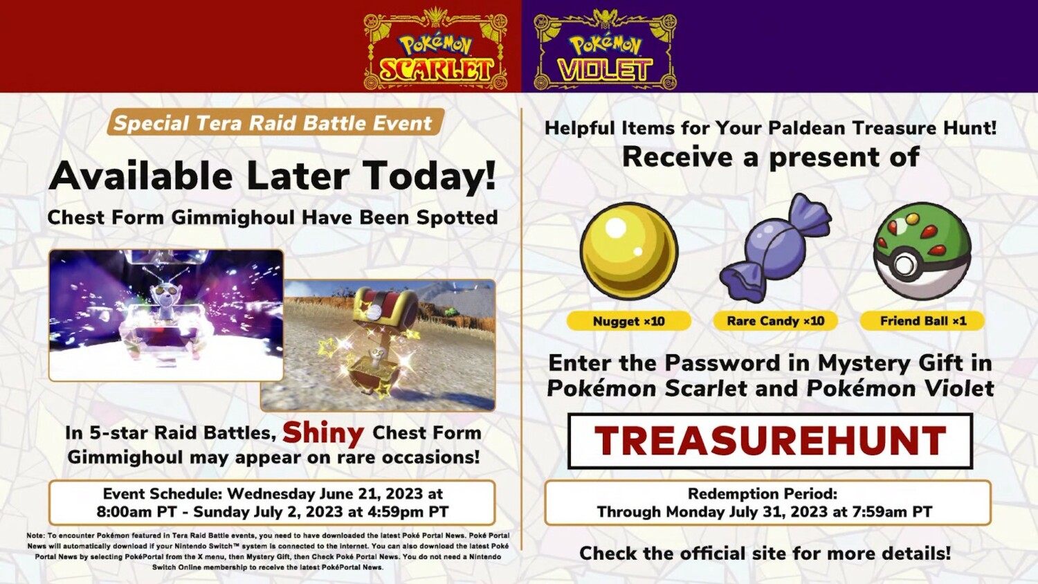 Pokémon Scarlet and Violet mystery gift codes
