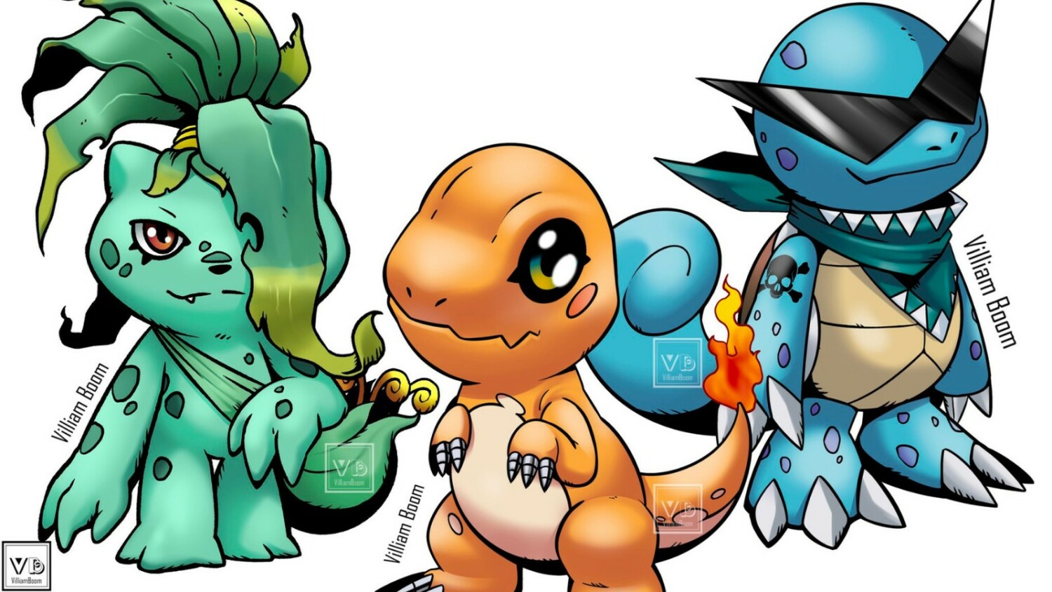 Fan-Art: Pokemon's Kanto Starter Trio Reimagined As Digimon – NintendoSoup