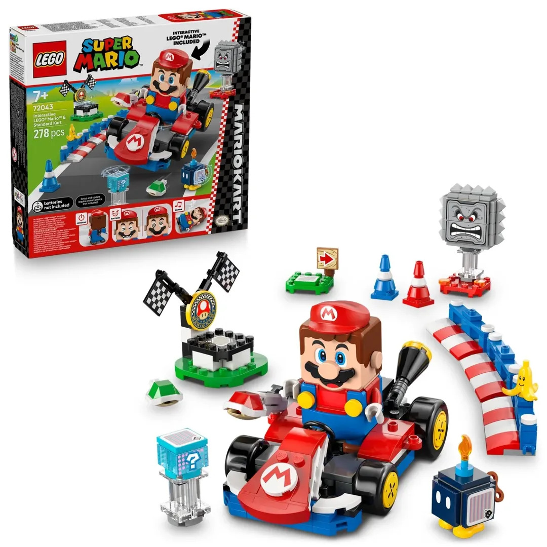 マリオ　おもちゃ LEGO-Super-Mario-Interactive-LEGO-Mario-Standard-Kart-76043