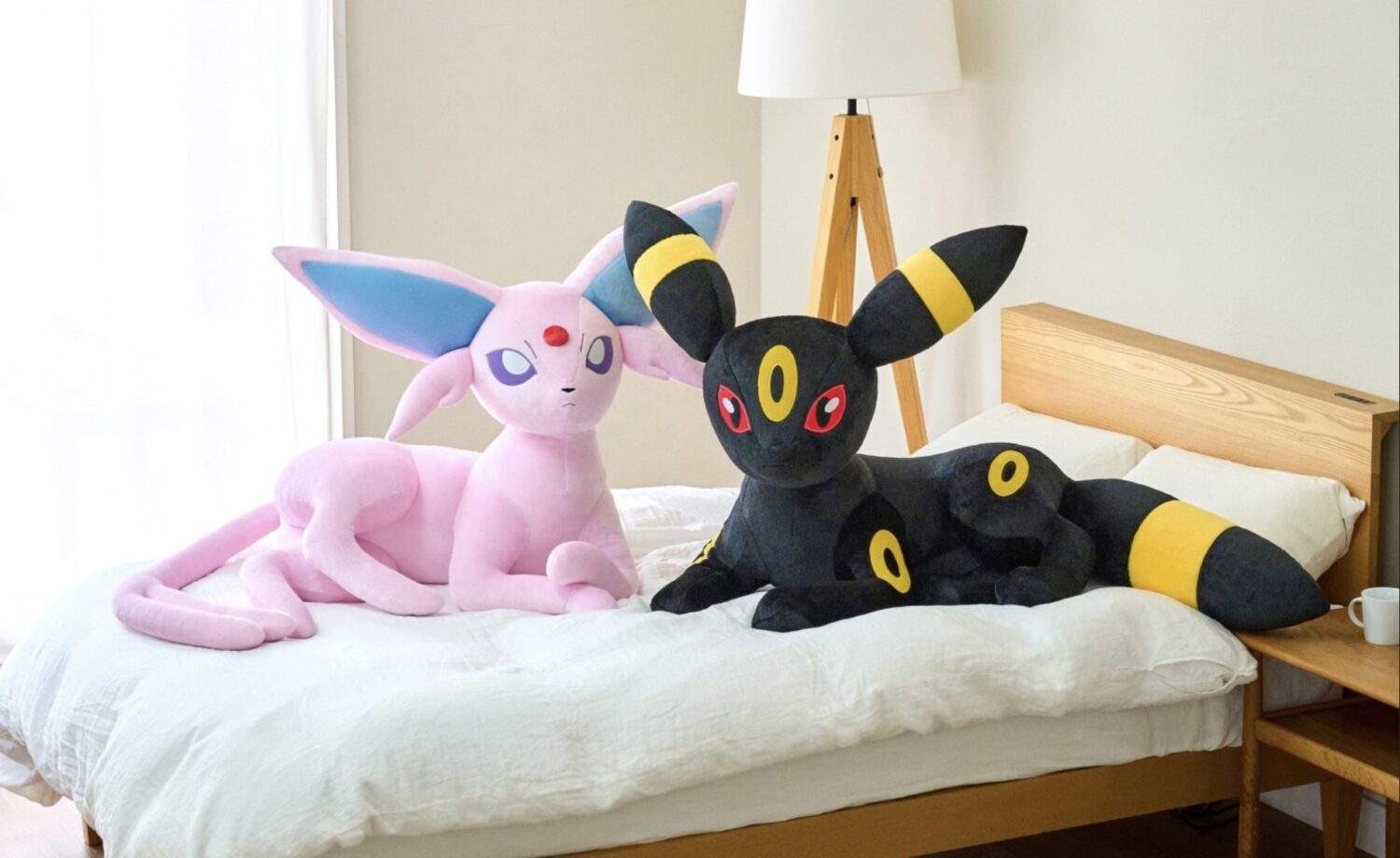 Pokemon Center Reveals Life-Size Espeon and Umbreon Plushies: Pre-Orders Now Open