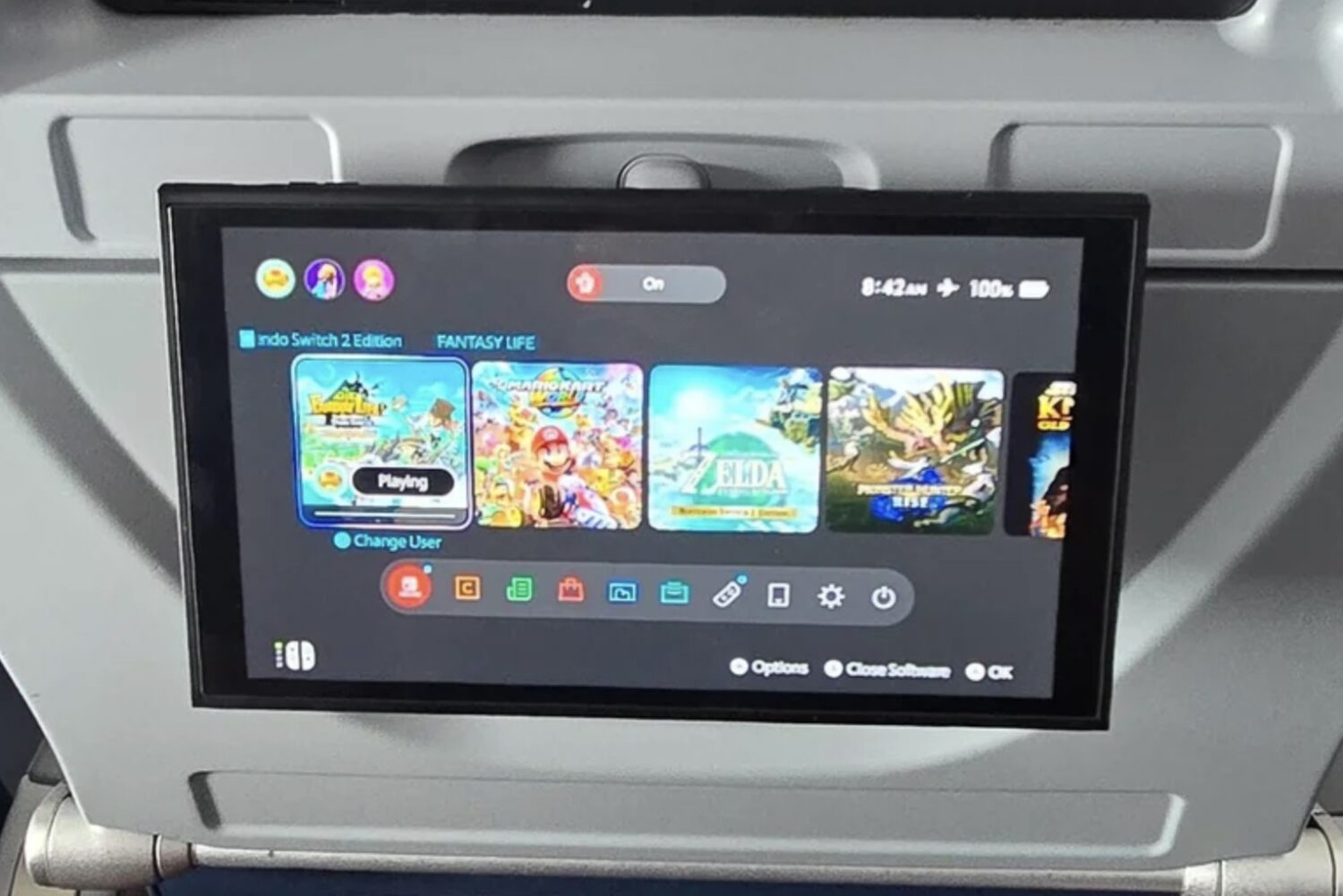 Nintendo Switch 2 Kickstand Feature Enables Innovative In-Flight Gaming Experience