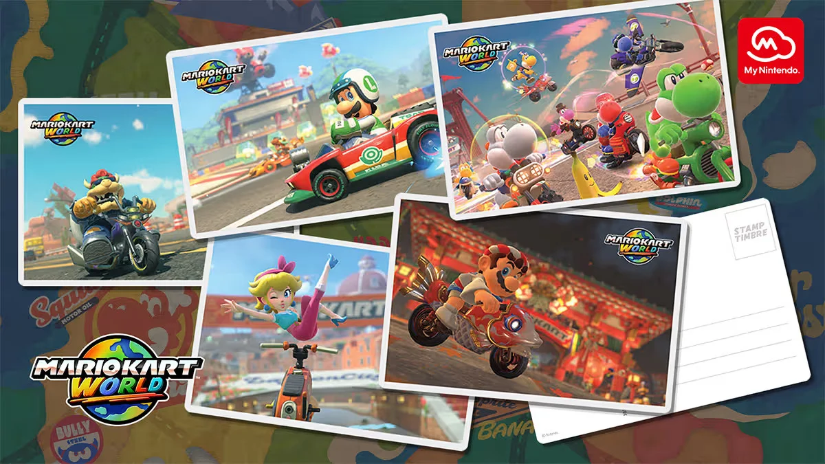 My Nintendo Store Launches Exclusive Mario Kart World Postcard Set for Members